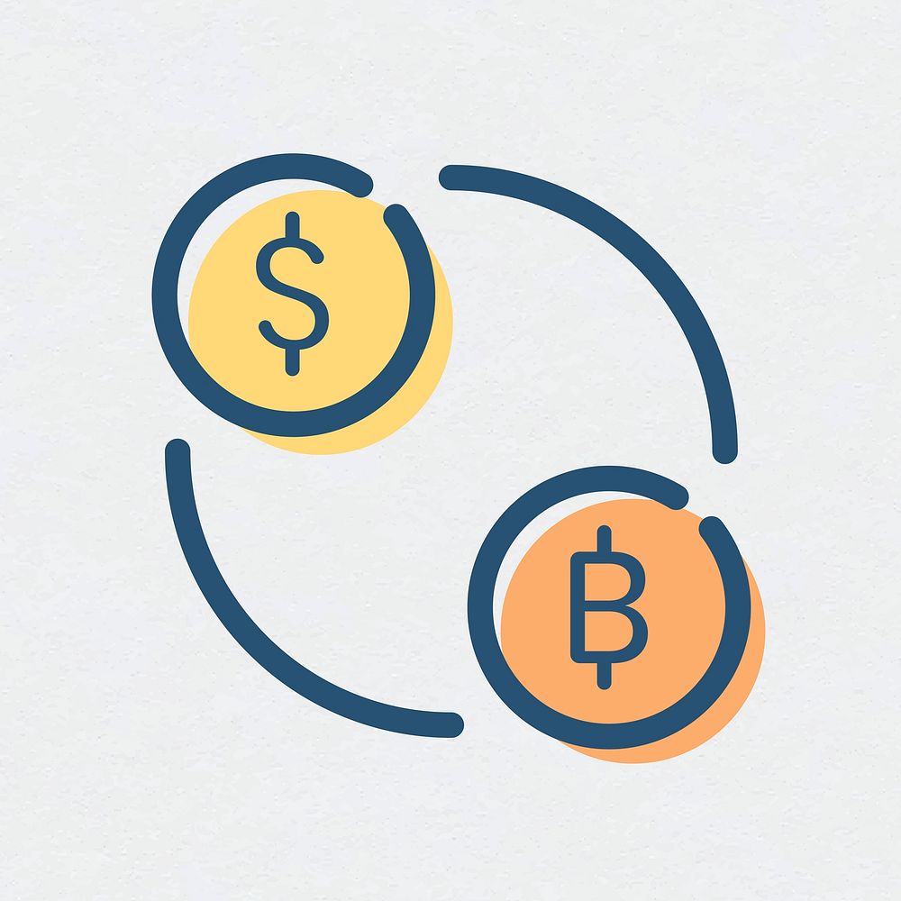 Bitcoin exchange rate symbol vector cryptocurrency icon