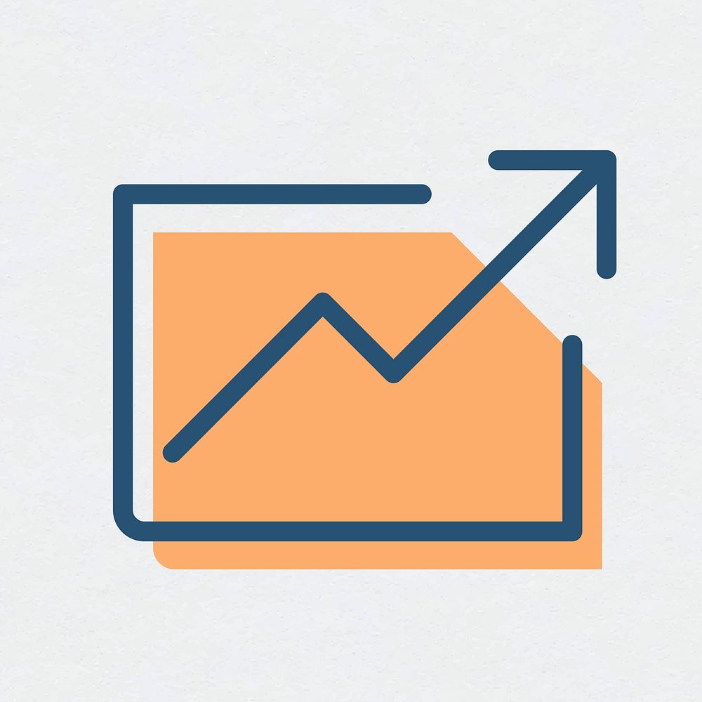 Growth graph finance icon vector