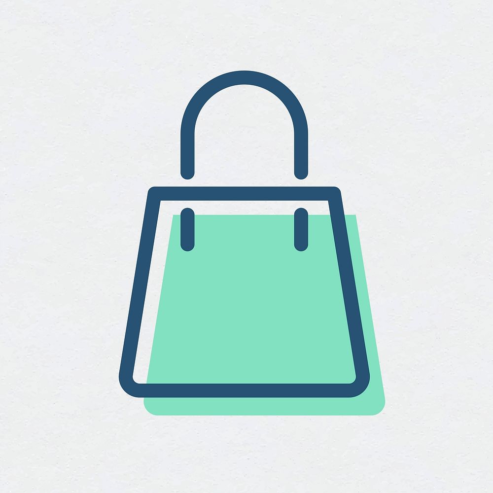 Shopping bag outline vector icon