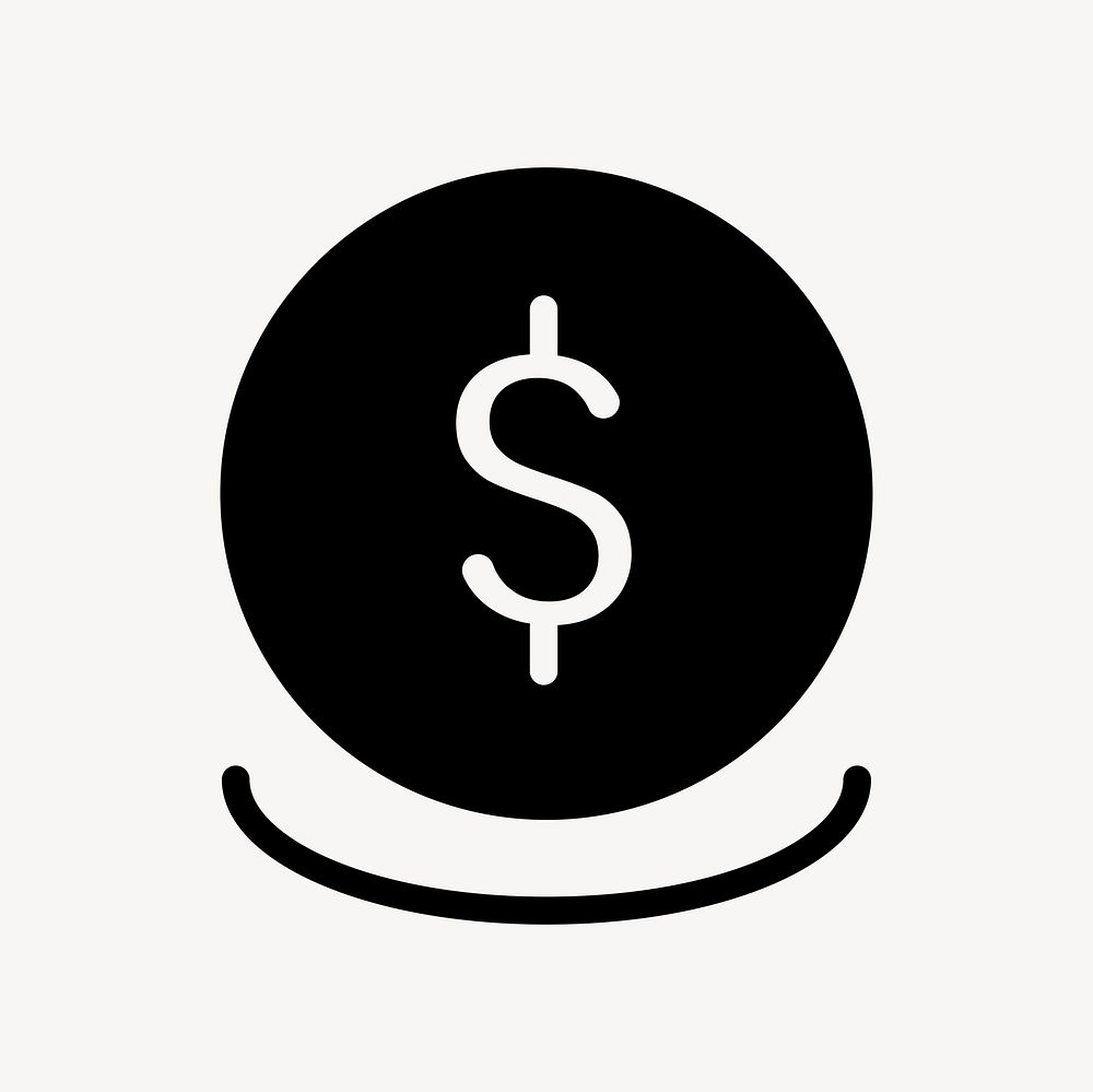 USD coin psd flat icon for business