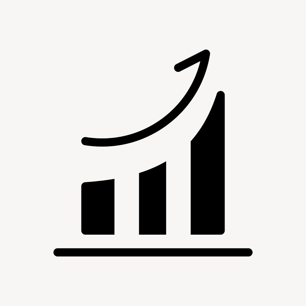 Growth graph business icon psd