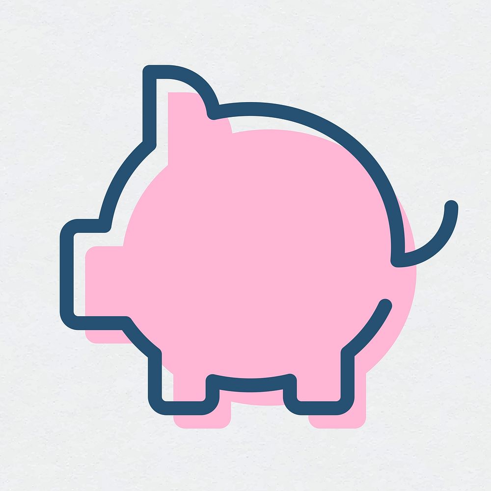 Piggy bank line icon savings symbol