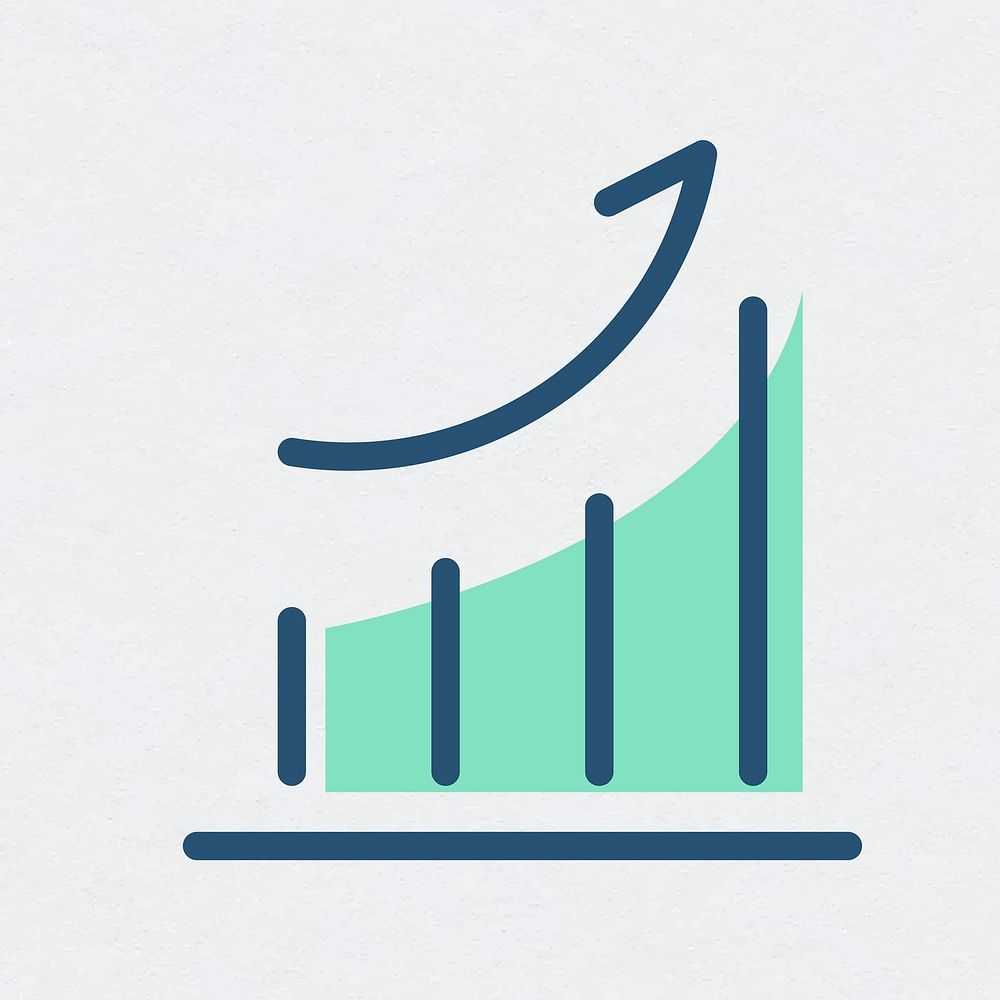 Growth graph business icon vector