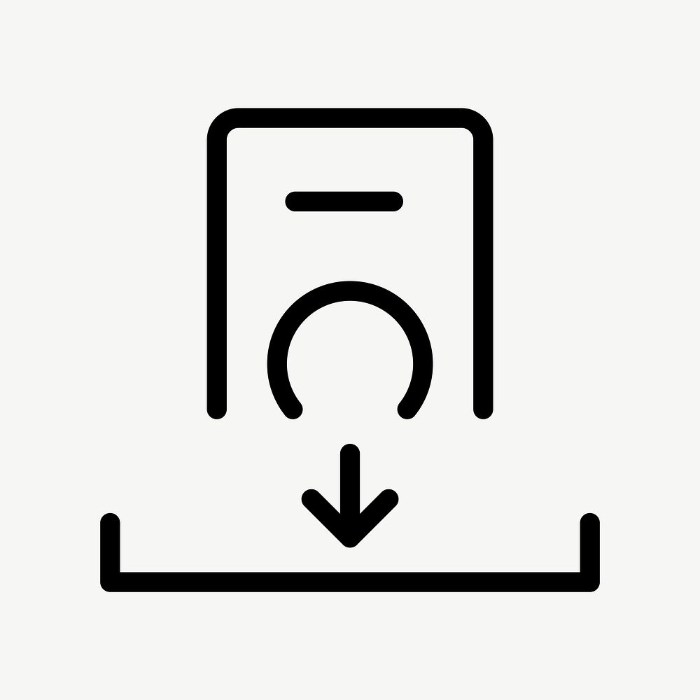Deposit line icon vector financial symbol