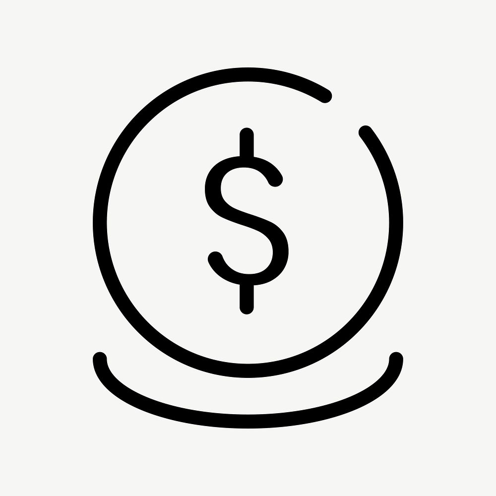 USD coin vector line icon for business