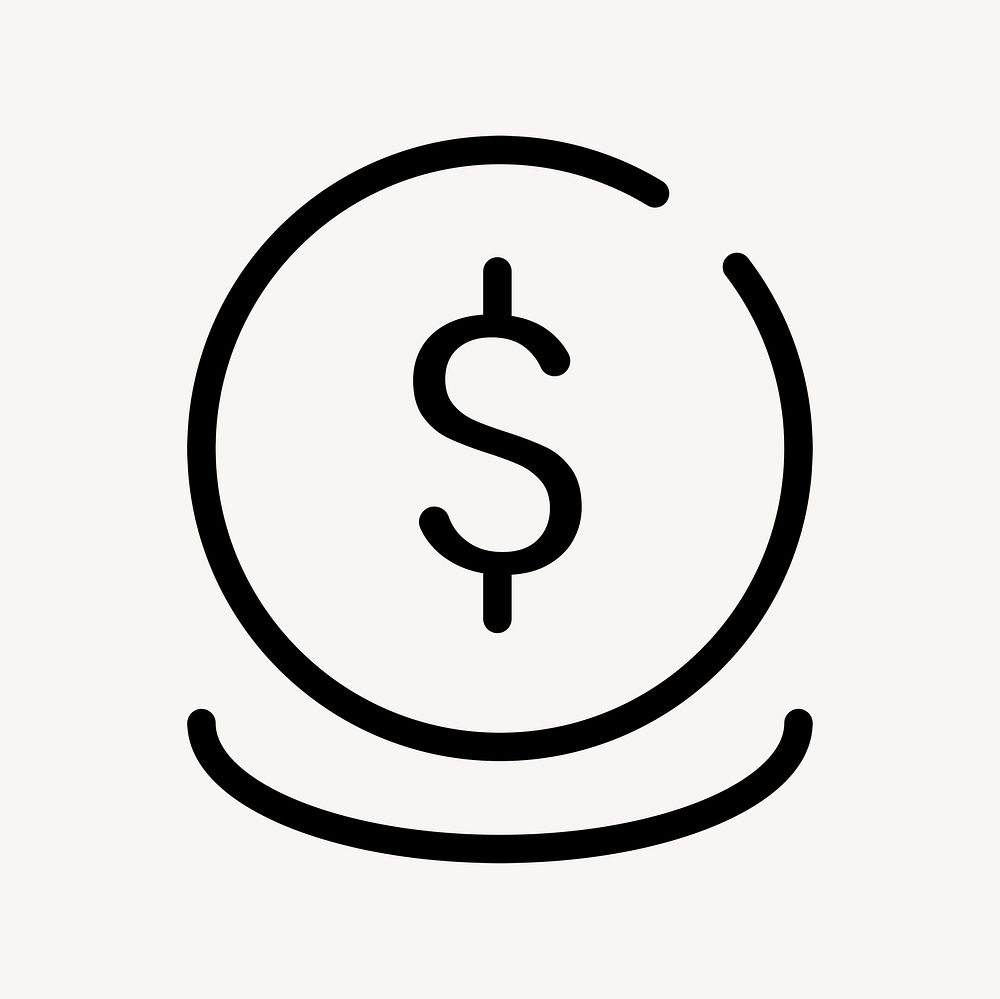 USD coin psd line icon for business