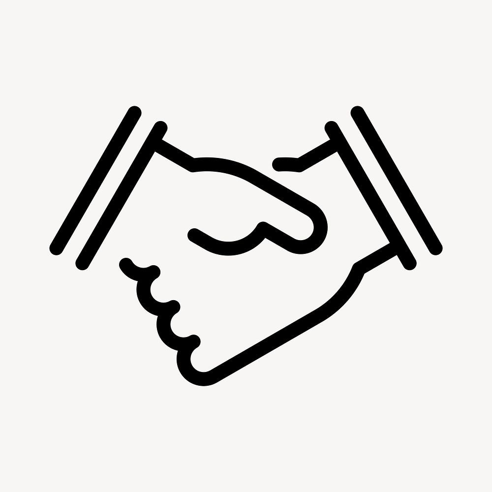 Handshake business icon psd minimal line