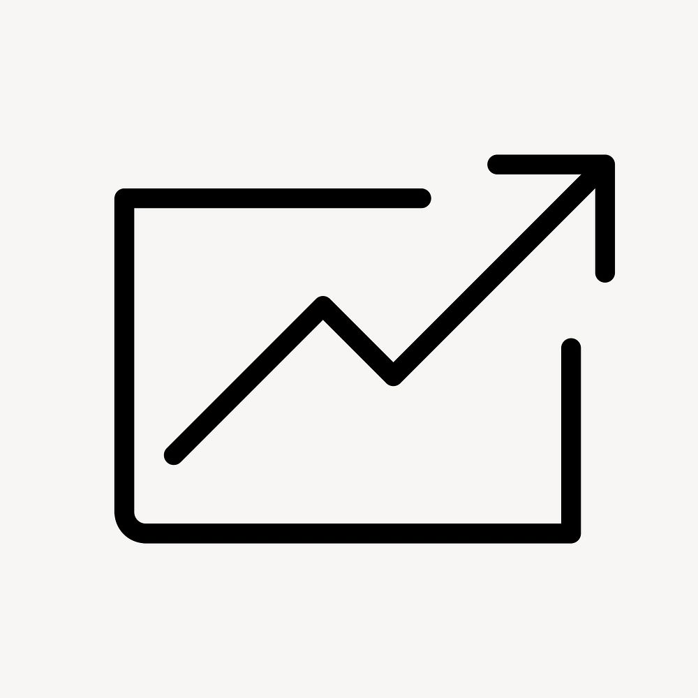 Growth graph finance icon psd