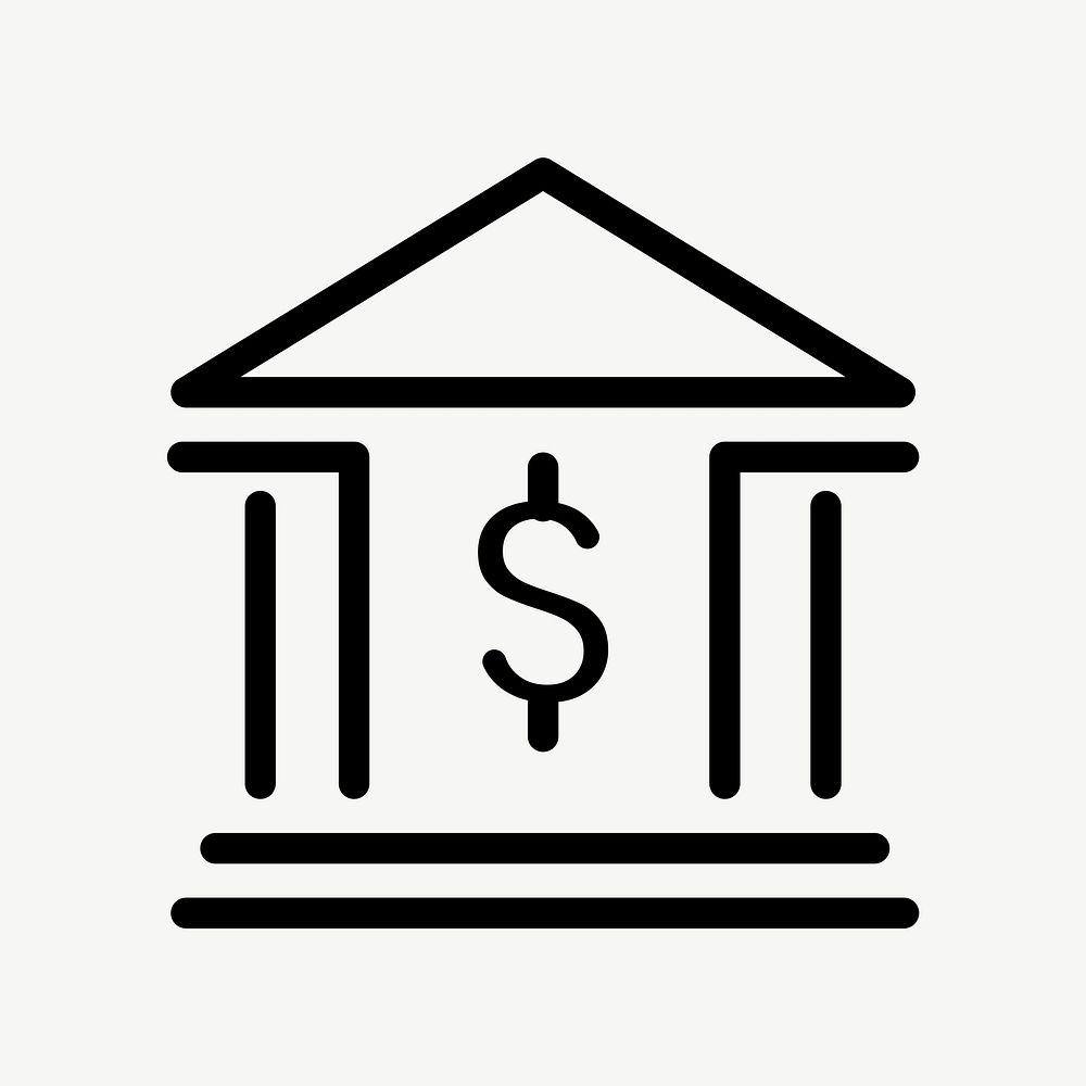 Bank line icon vector financial symbol