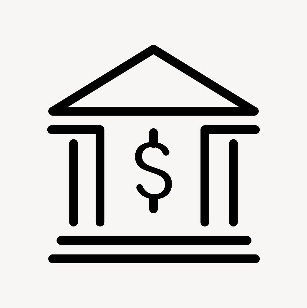 Bank line icon psd financial symbol