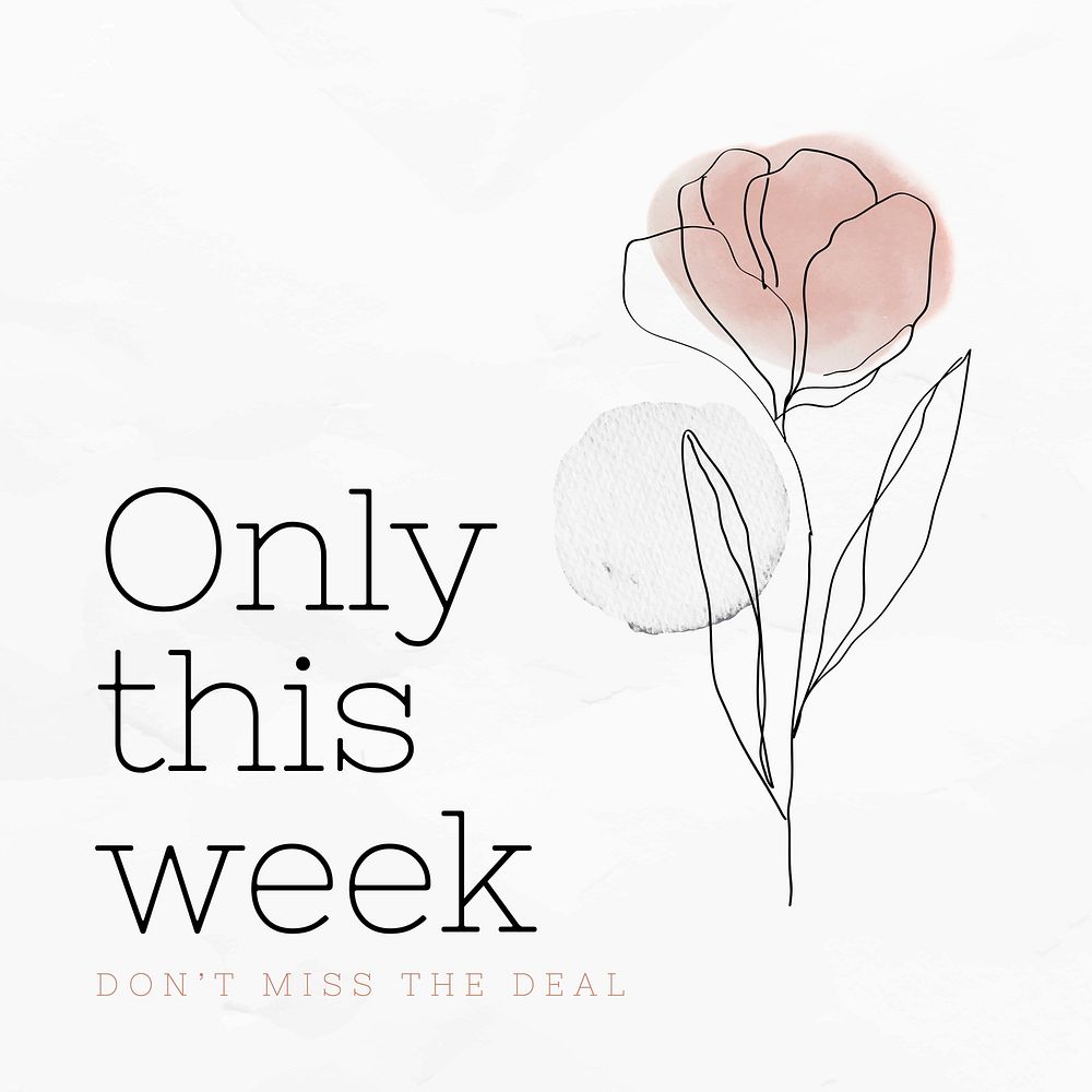 Sale only this week line art minimal online shopping social media ad