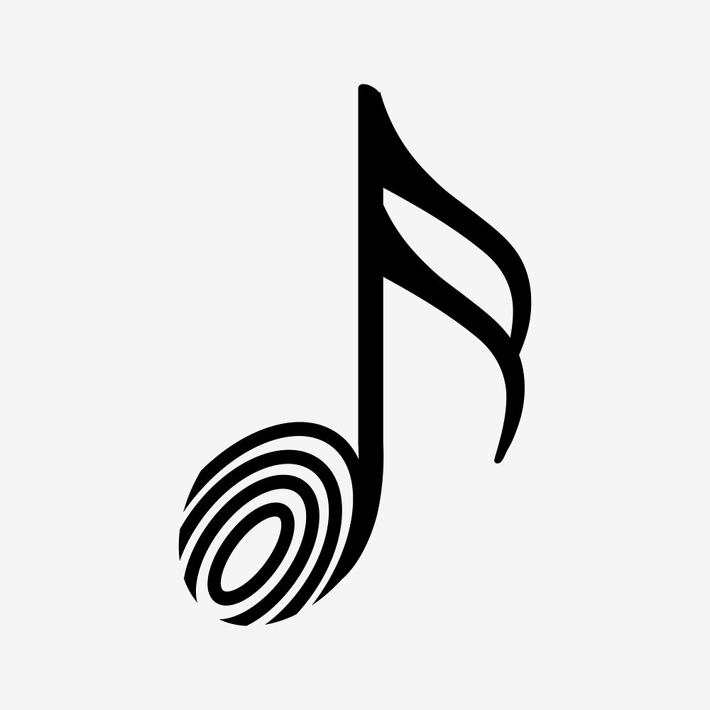 Semiquaver musical note icon vector minimal design in black and white