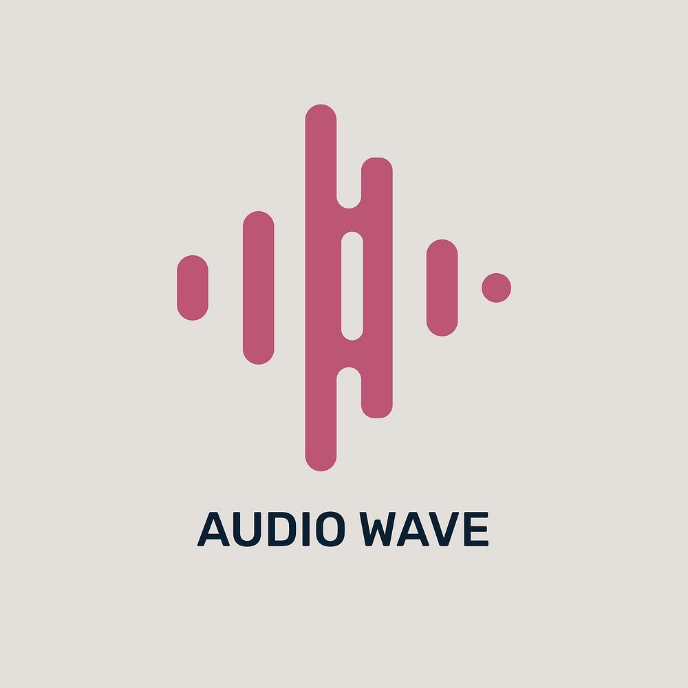 Audio wave music logo flat design