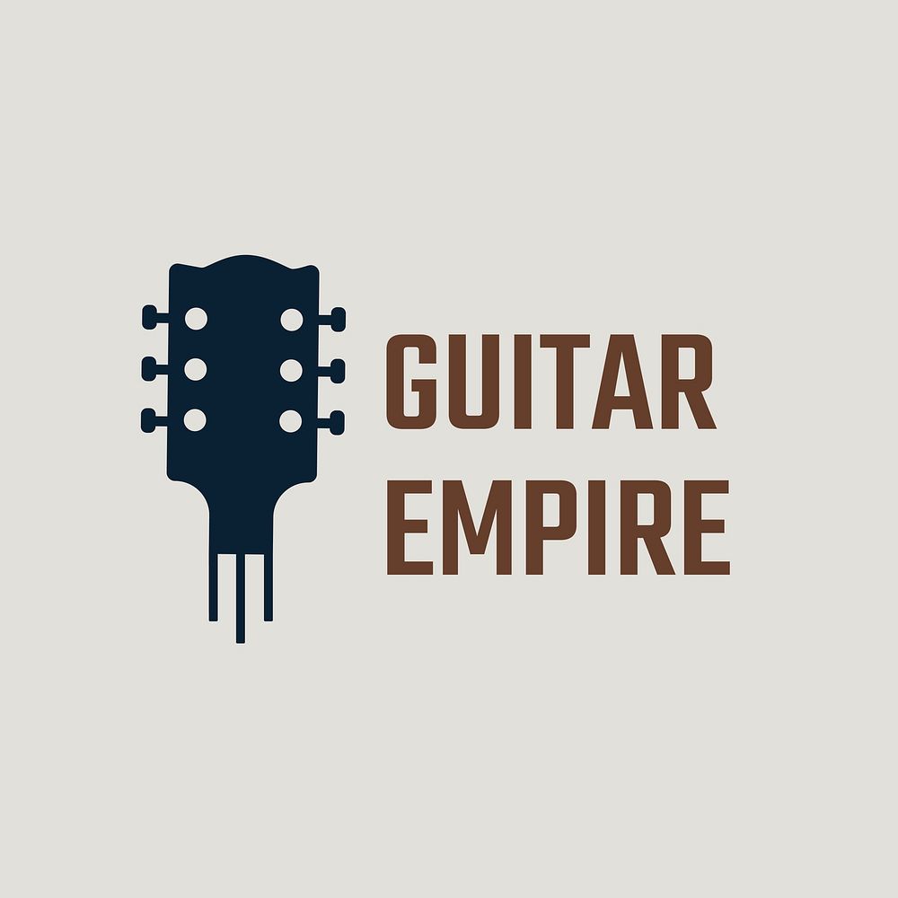 Guitar logo vector minimal design with editable text