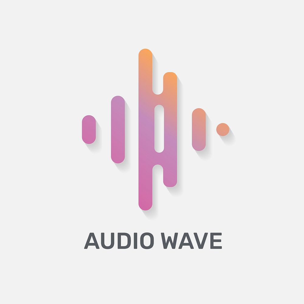 Audio wave music logo flat design