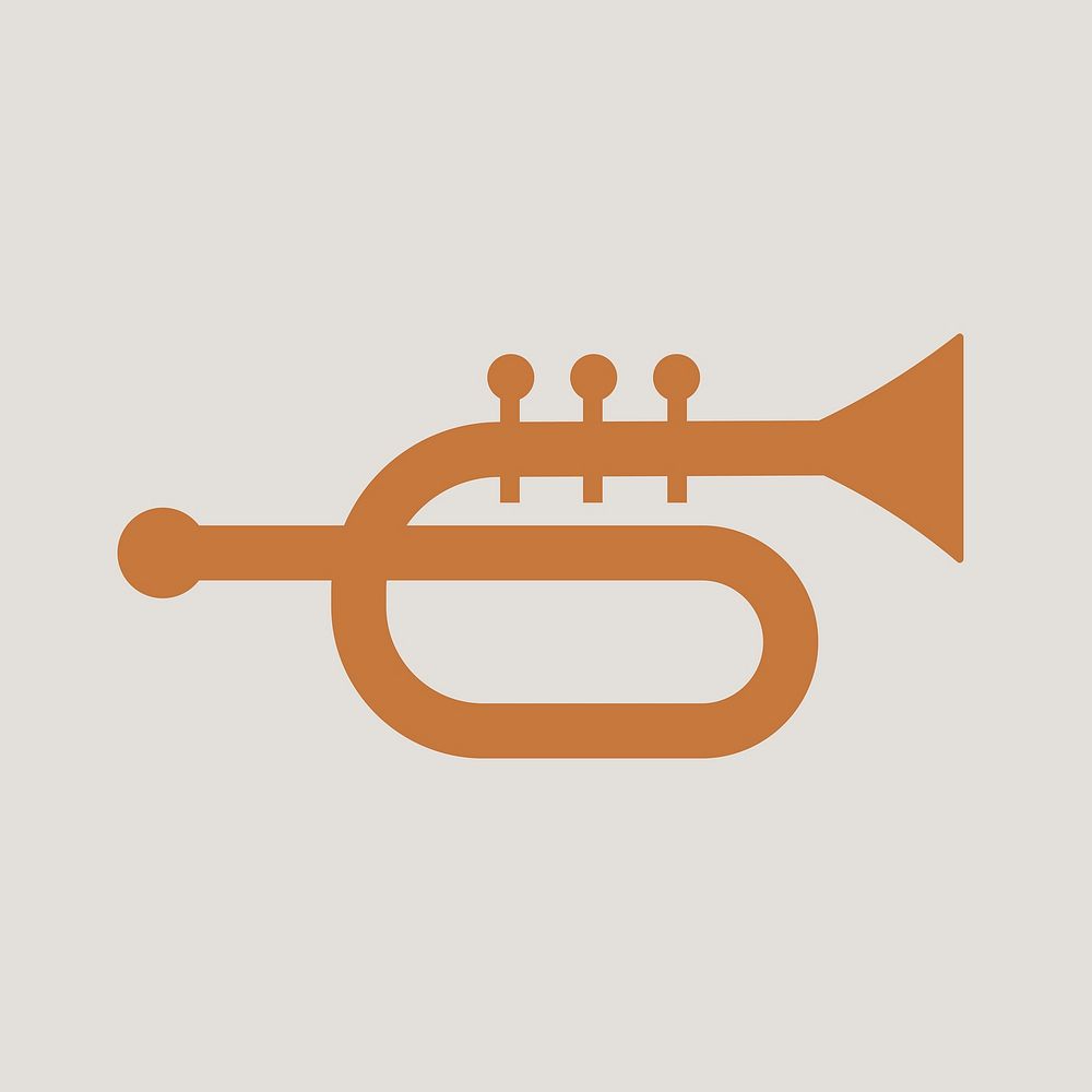 Trumpet icon musical instrument flat design