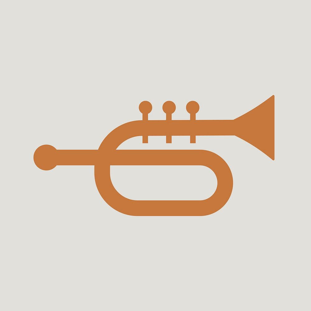 Trumpet icon vector musical instrument minimal design