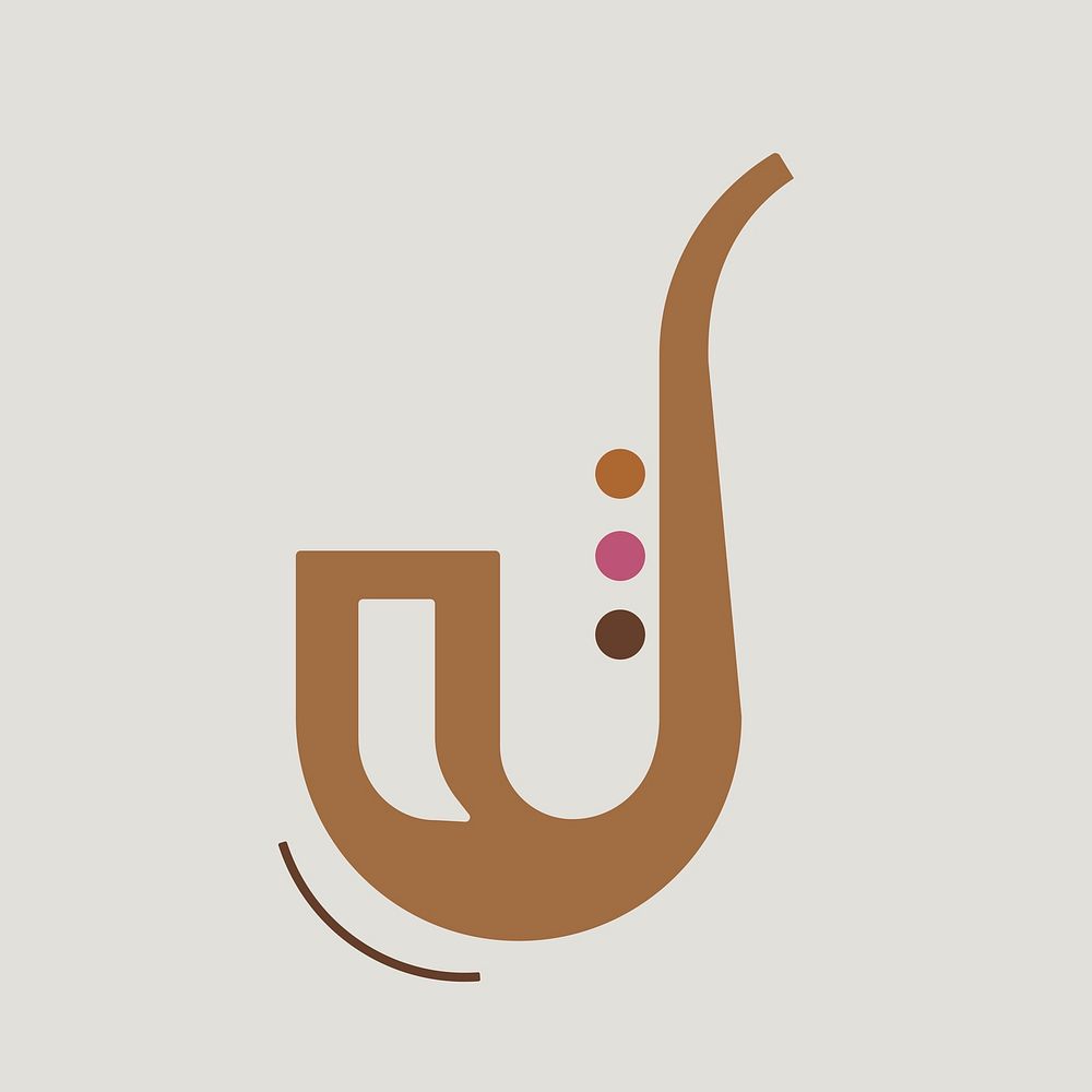 Saxophone music icon vector flat design