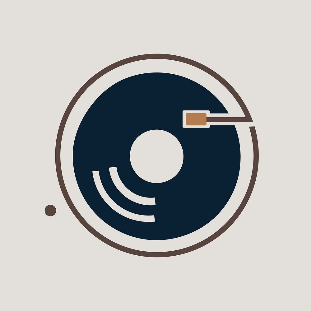 Vinyl record icon minimal design