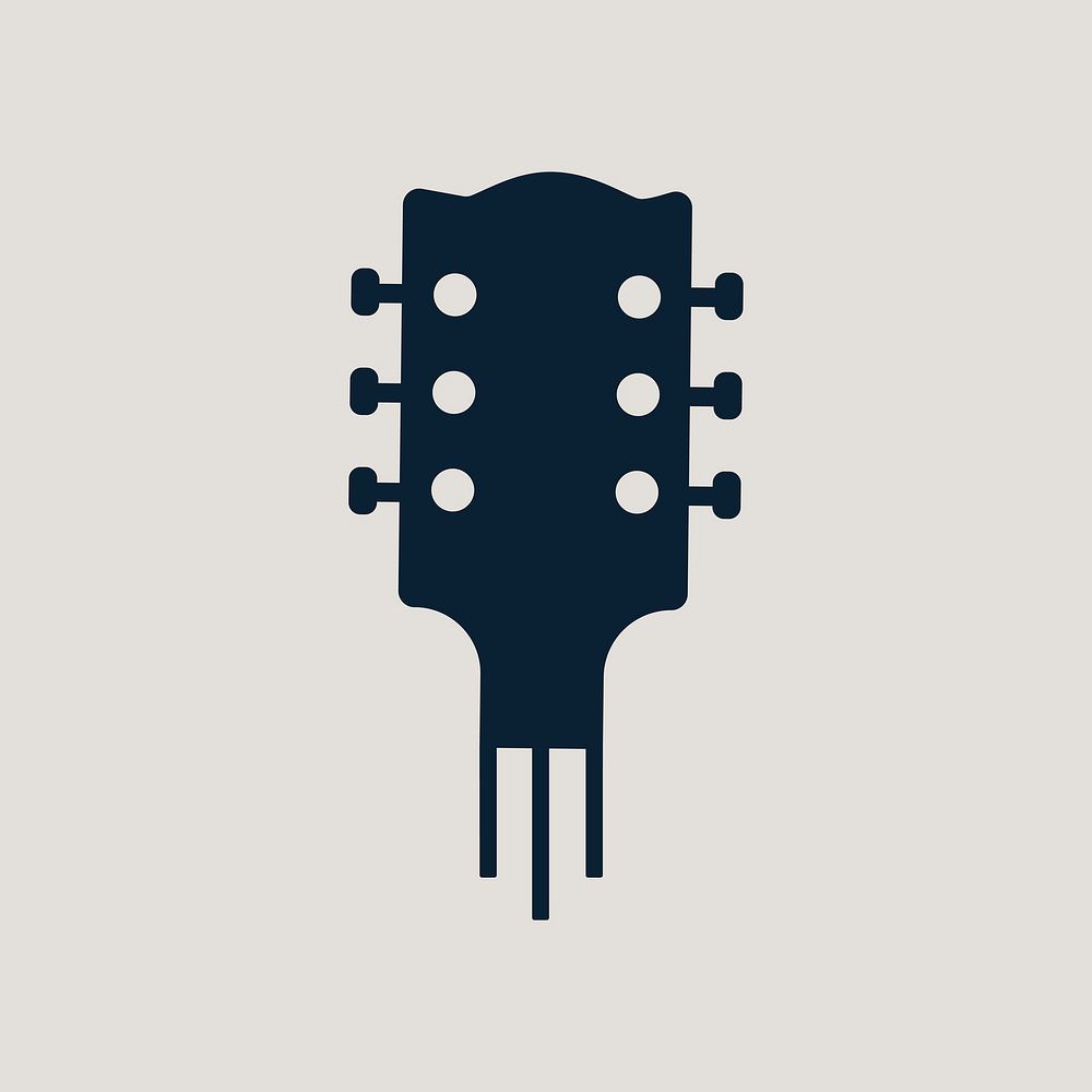 Guitar minimal music icon design