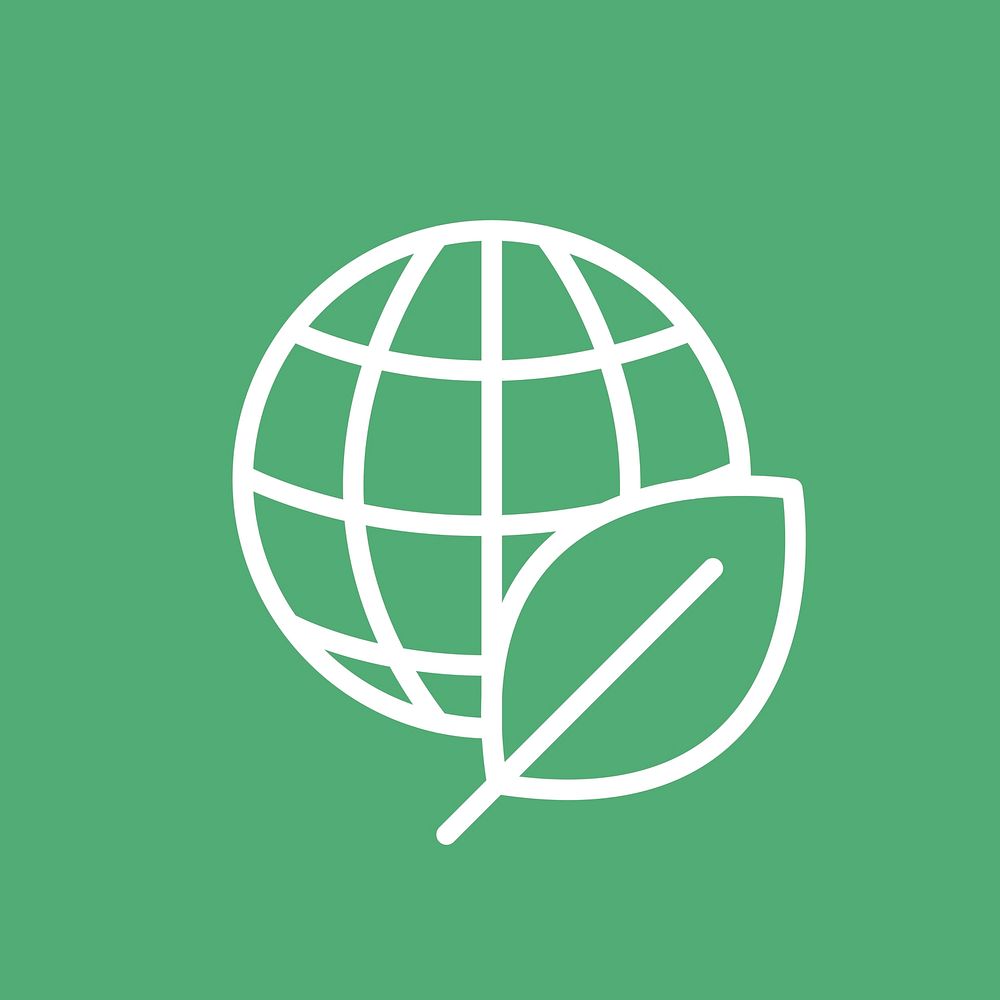 Sustainable planet business icon vector in simple line