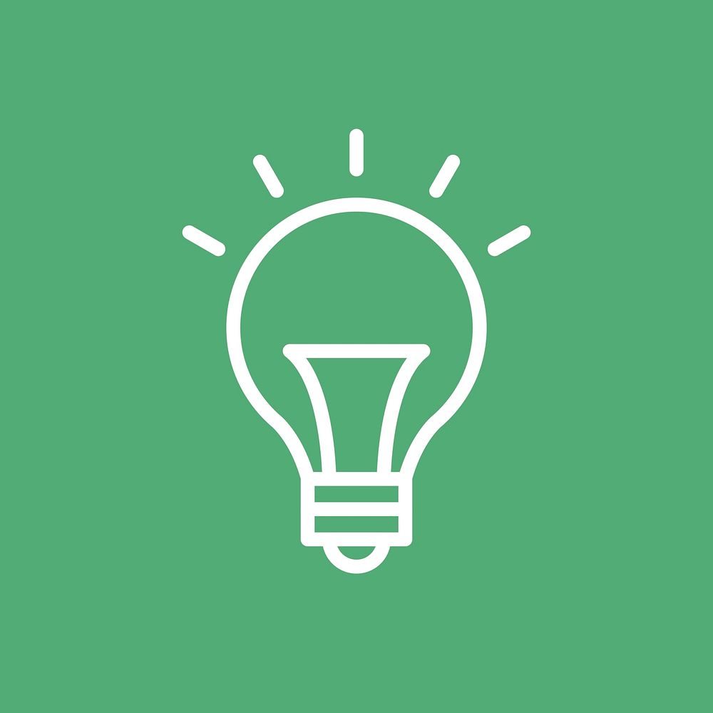 Light bulb icon psd for business in simple line