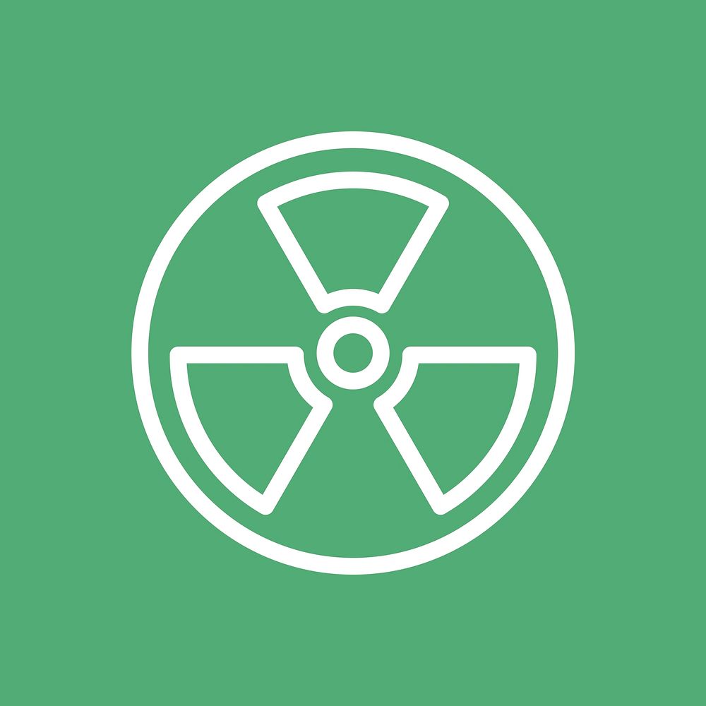 Radiation hazard symbol icon in simple line