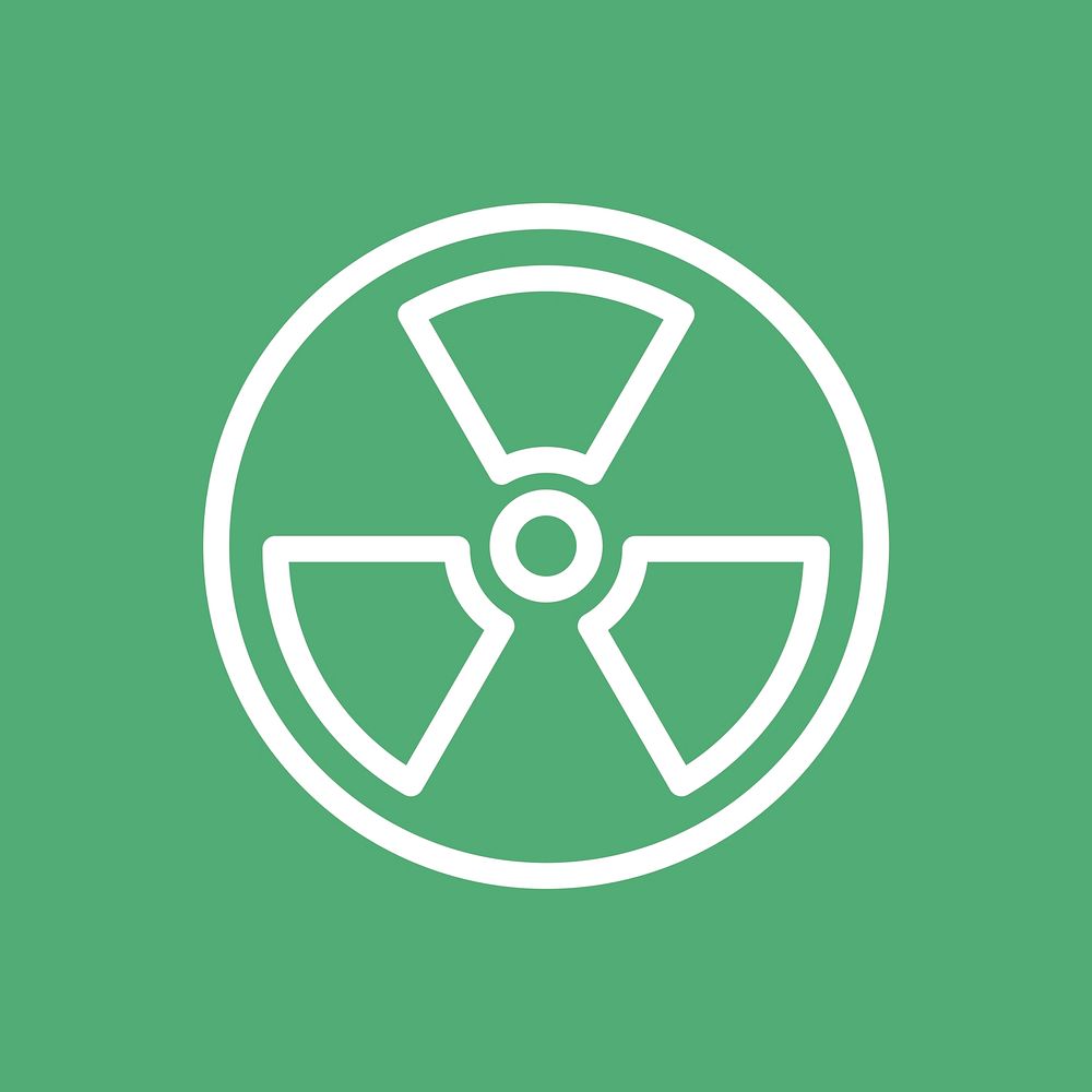 Radiation hazard symbol icon psd in simple line