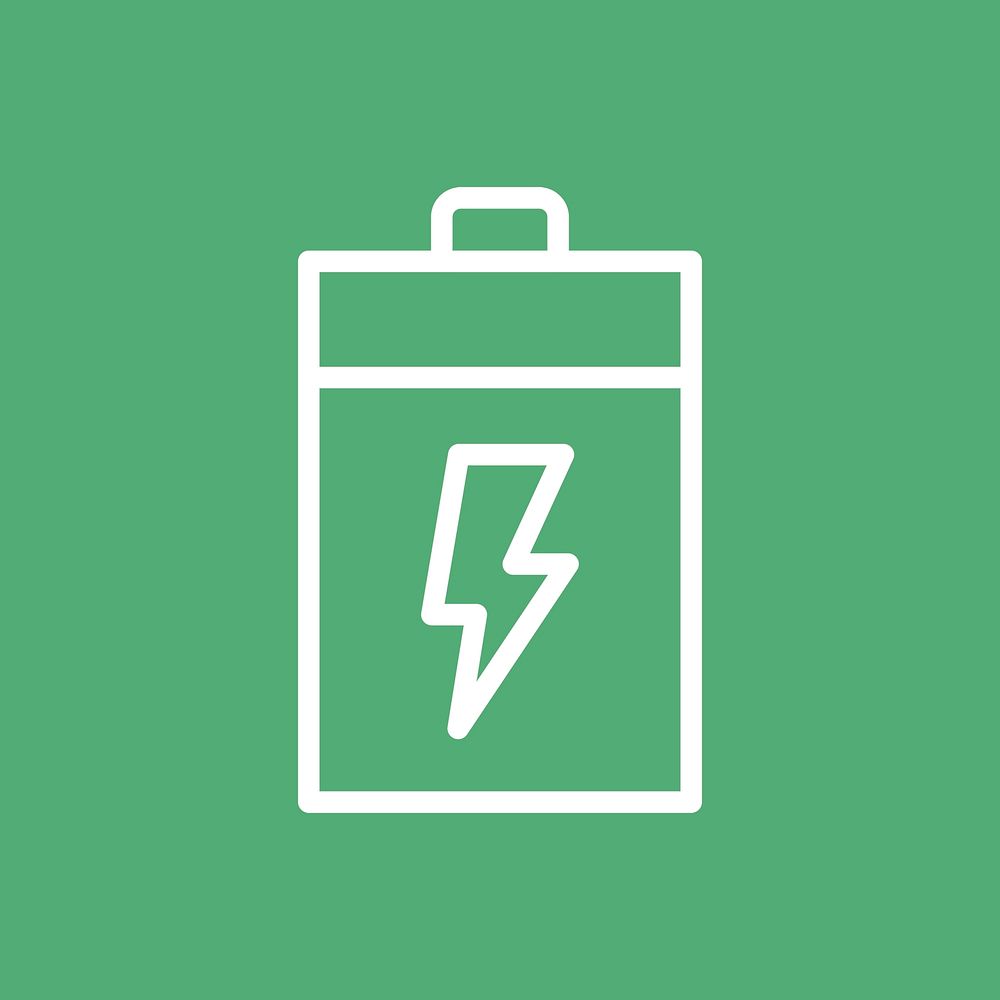 Battery power icon psd renewable power in simple line