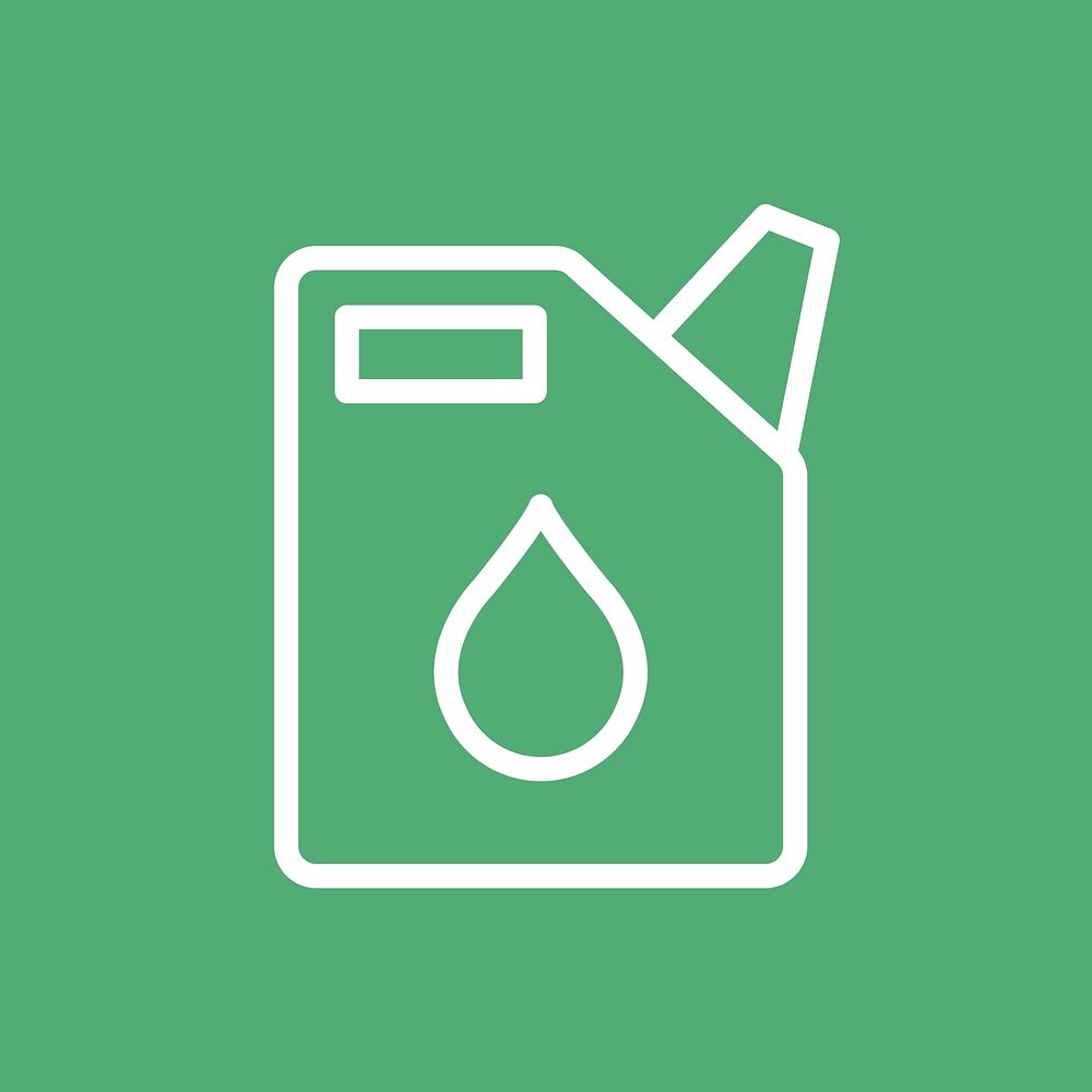 Biodiesel fuel bucket icon in simple line