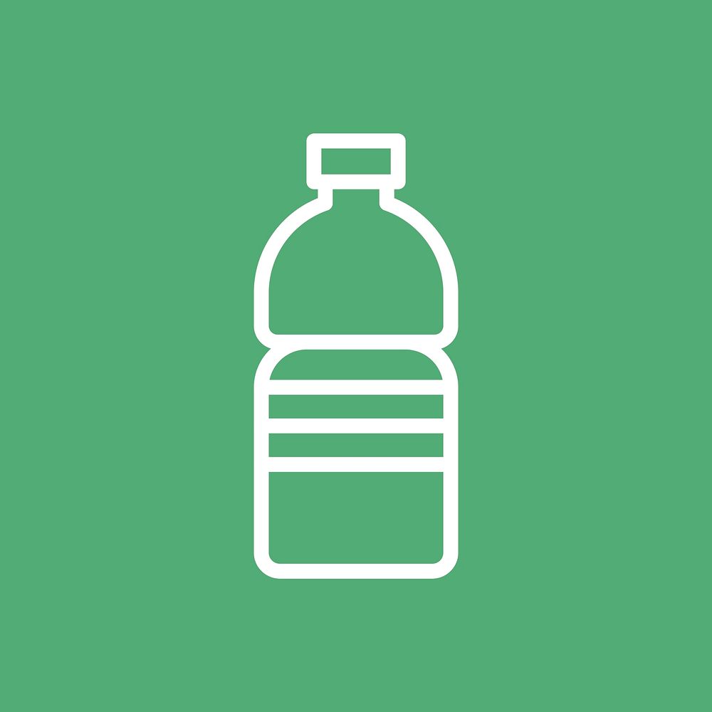 Recyclable water bottle icon psd for business in simple line