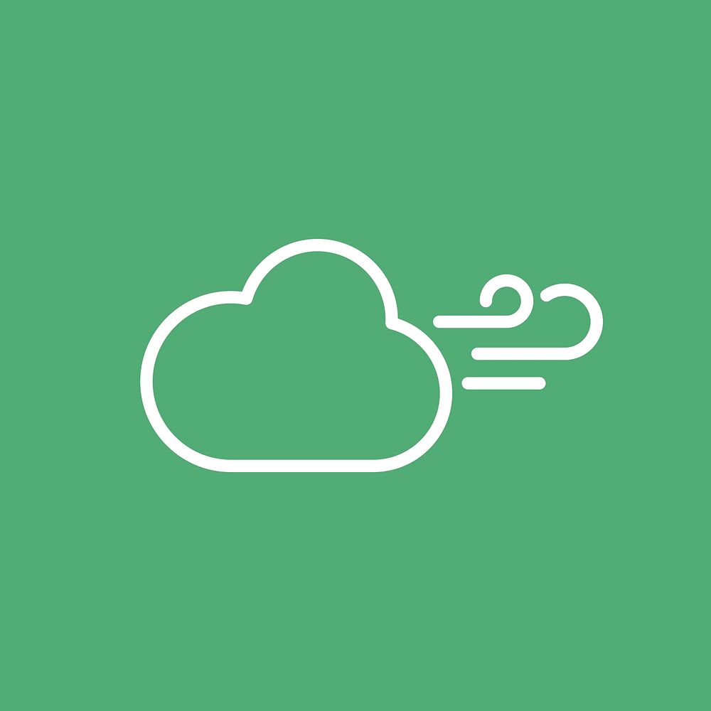 Windy cloud icon  for business in simple line