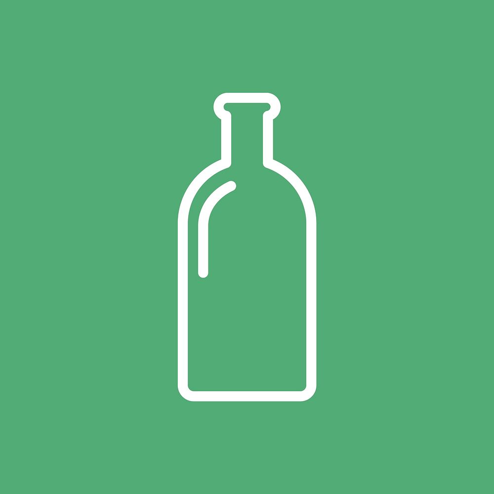 Recyclable glass bottle icon vector for business in simple line