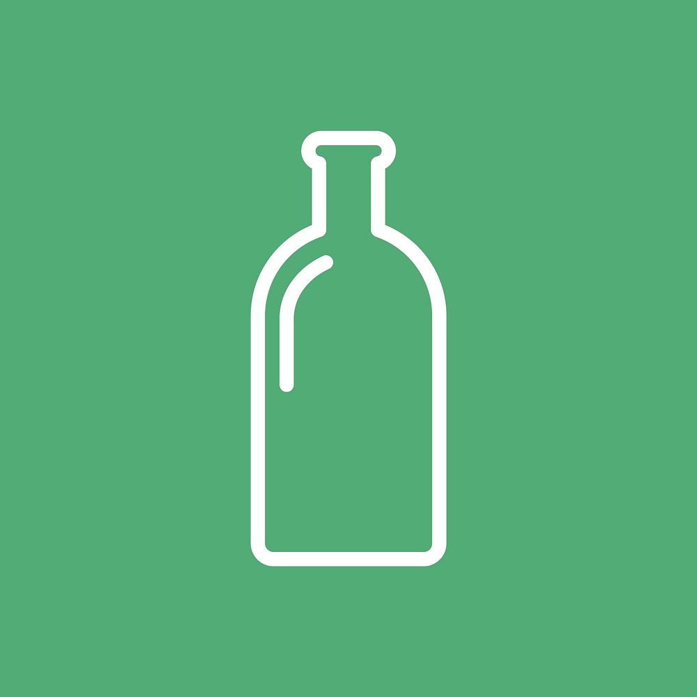 Recyclable glass bottle icon psd for business in simple line