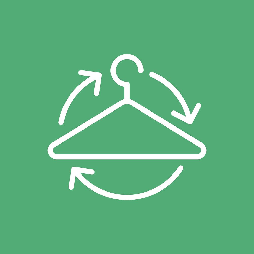Recyclable cloth hanger icon for business in simple line