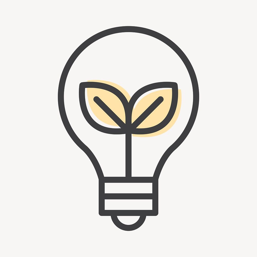 Light bulb environment icon for business in simple line