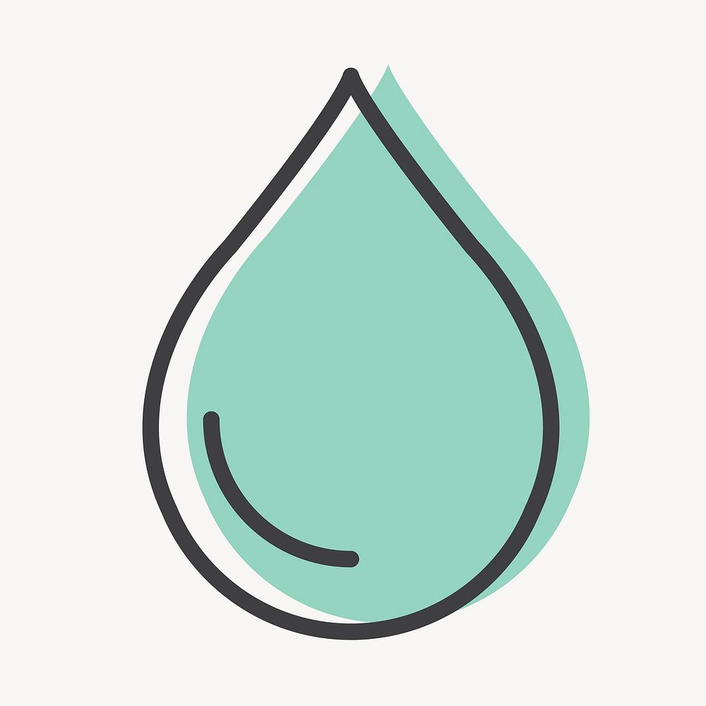 Water drop icon  for business in simple line