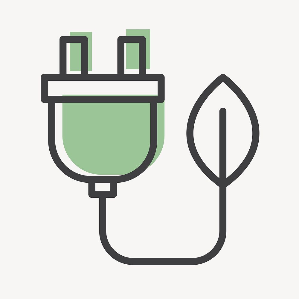 Electrical plug icon for business in simple line