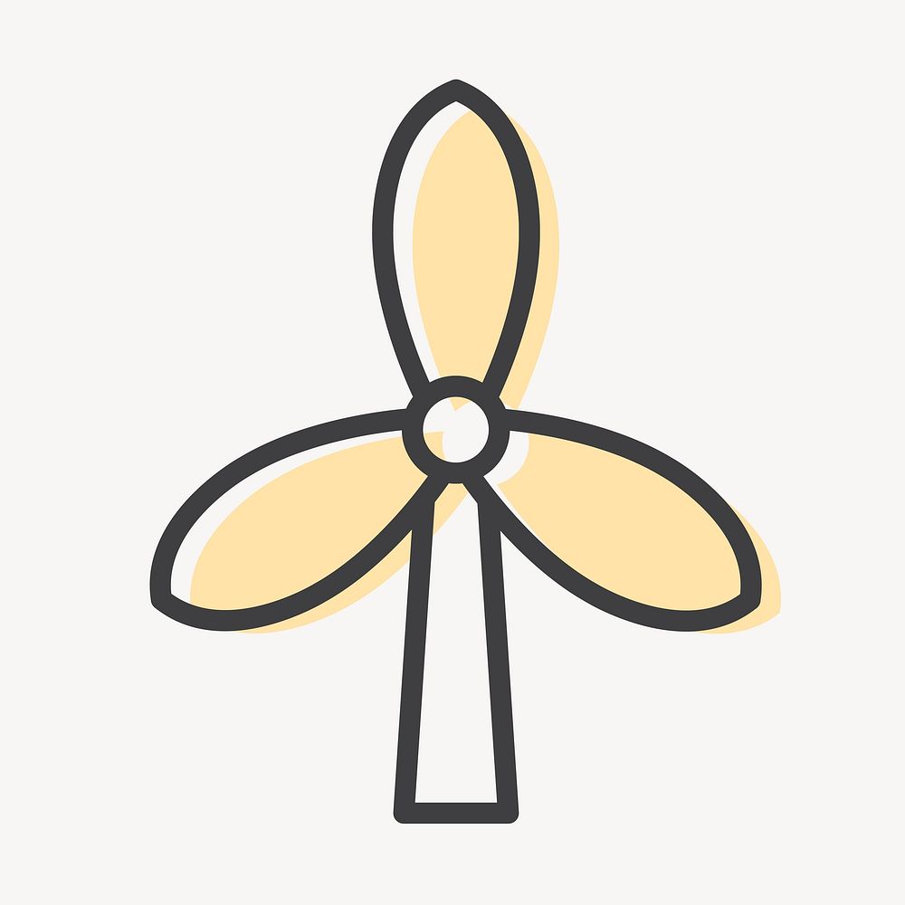 Wind turbine icon for business in simple line