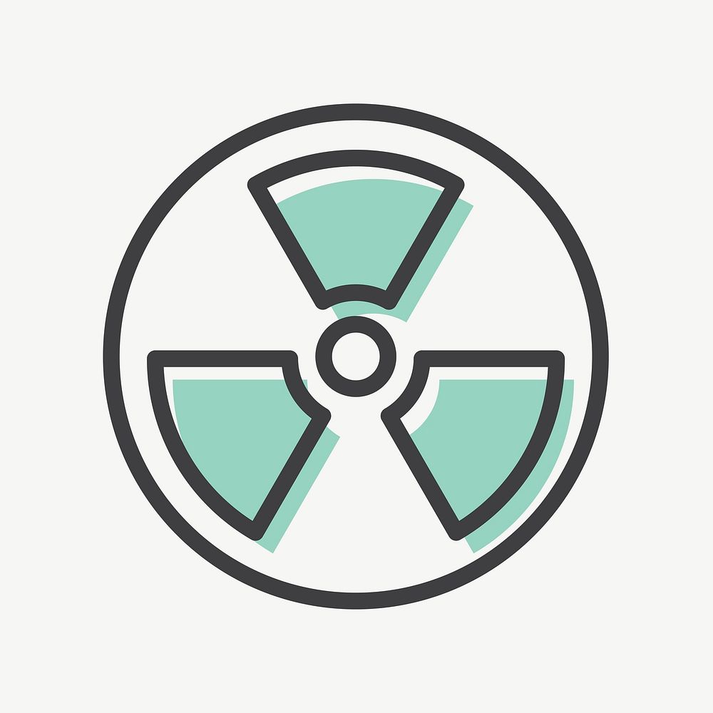 Radiation hazard symbol icon vector in simple line