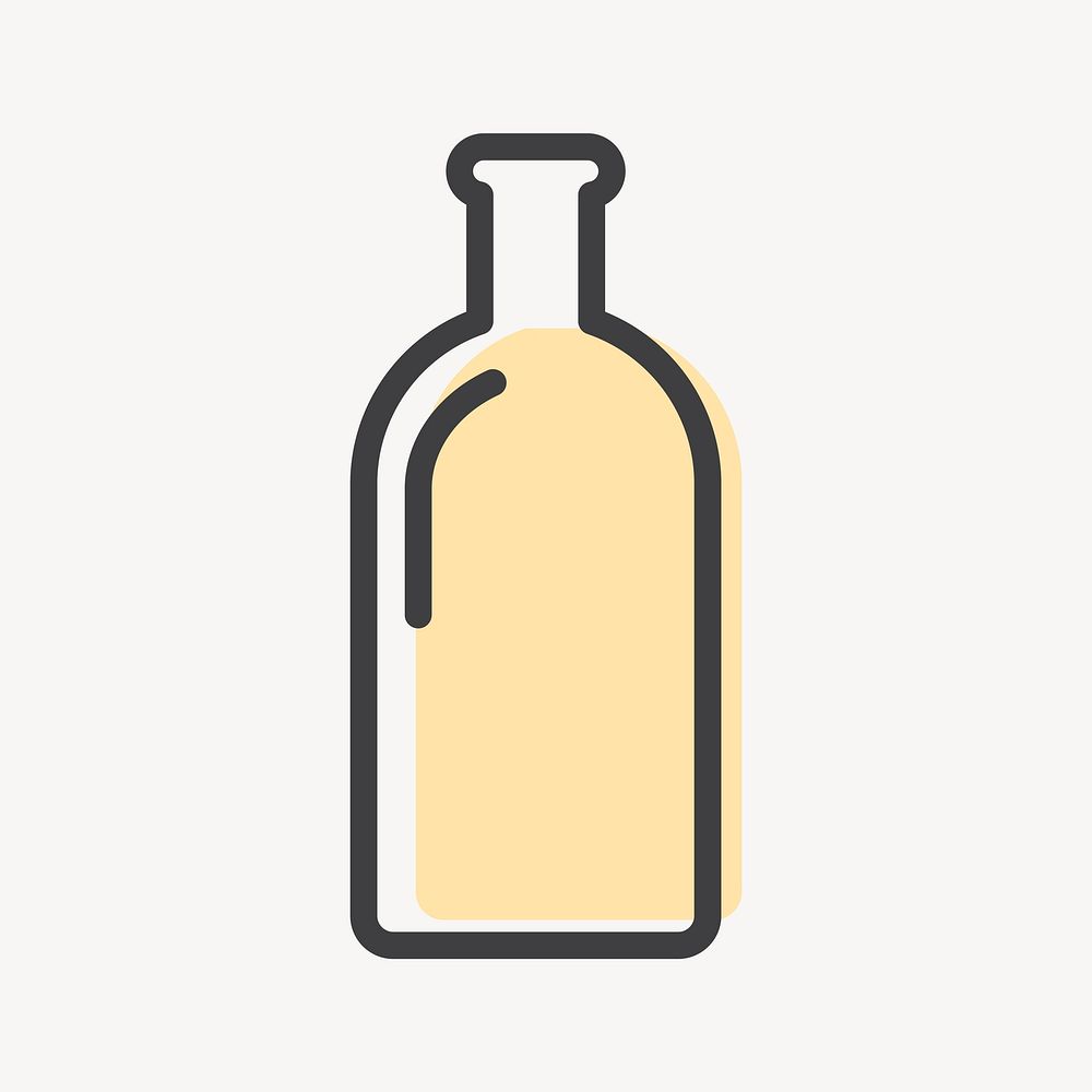 Recyclable glass bottle icon for business in simple line