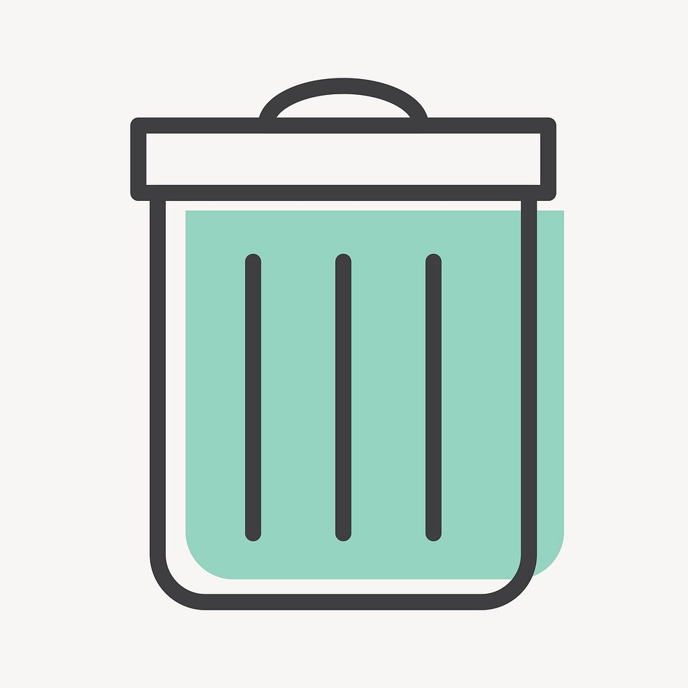 Trash can icon for business in simple line