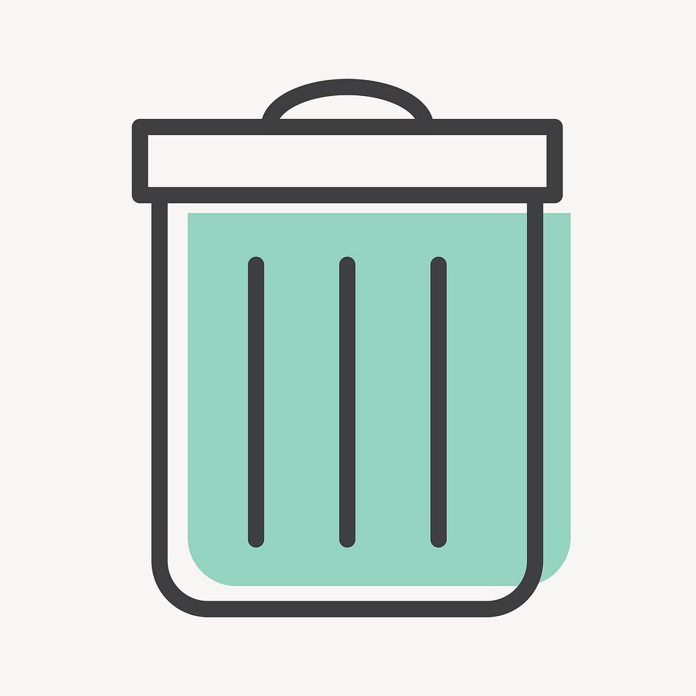 Trash can icon psd for business in simple line