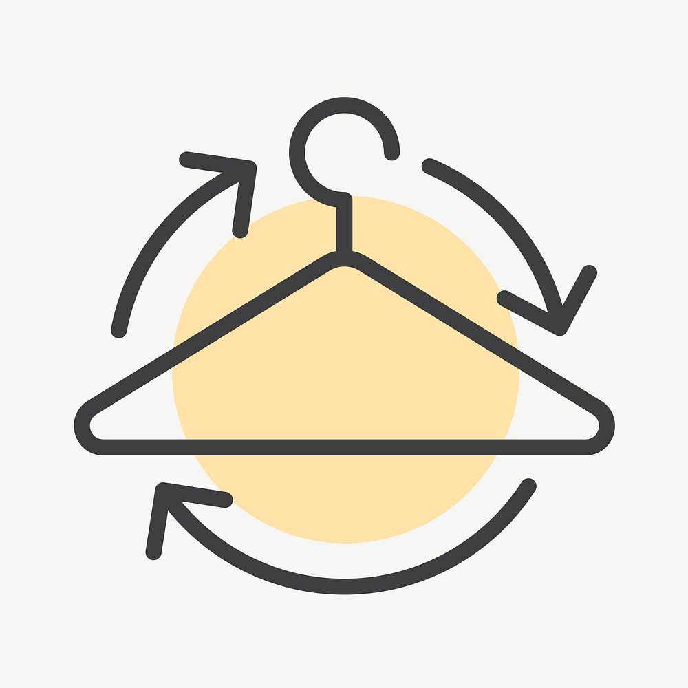 Recyclable cloth hanger icon vector for business in simple line
