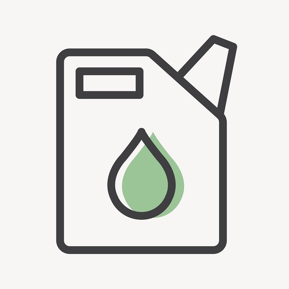Biodiesel fuel bucket icon in simple line