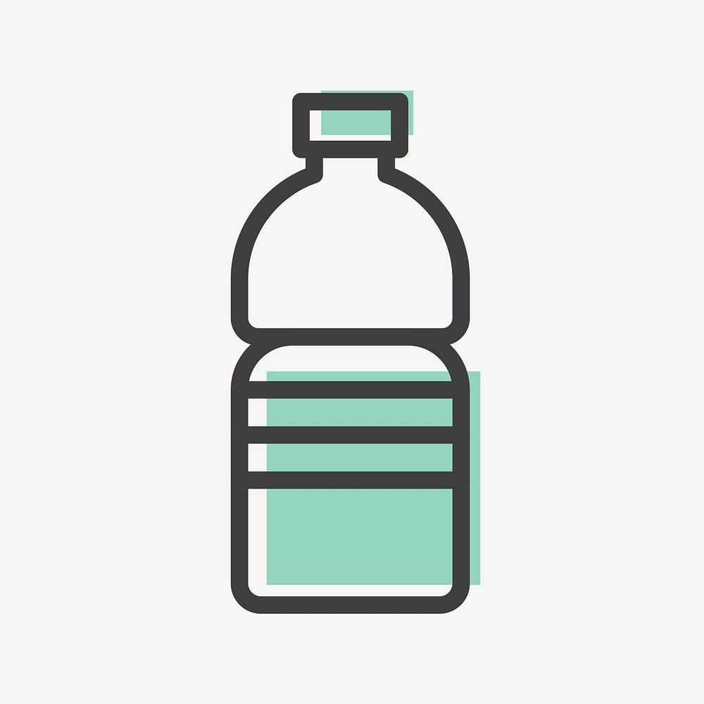 Recyclable water bottle icon for business in simple line