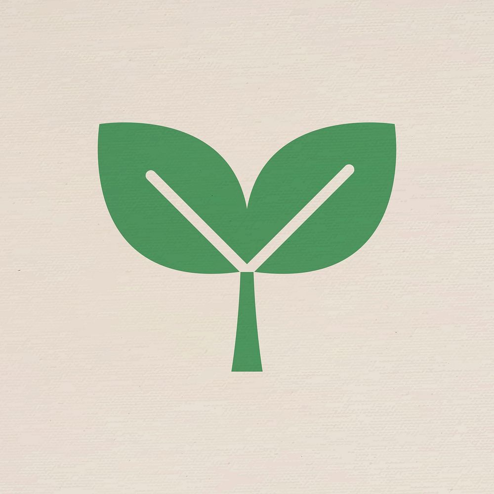 Leaf environment icon psd in flat design illustration