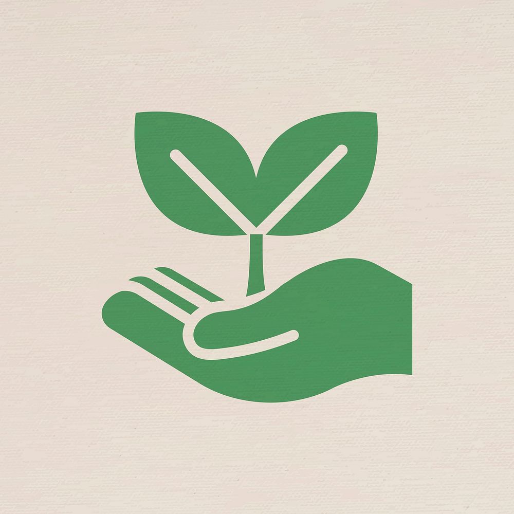 Sustainable plant business icon in flat design