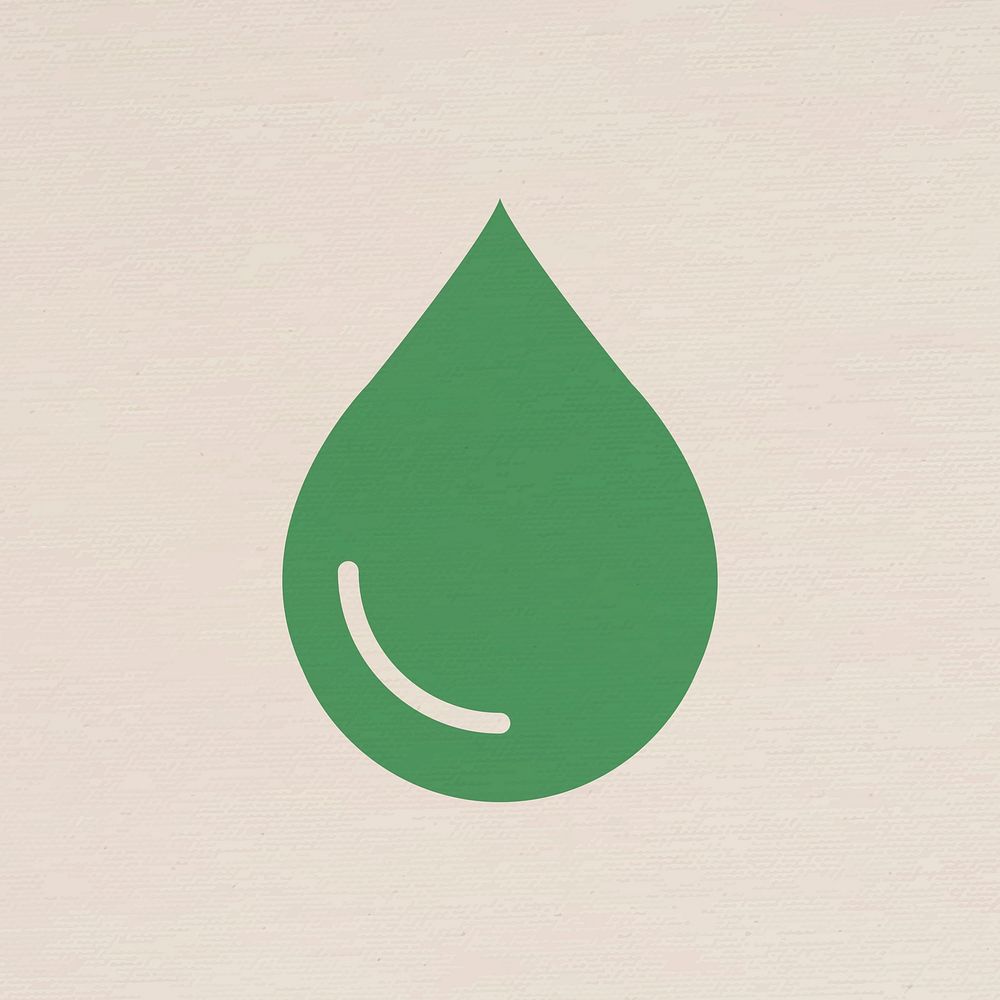 Water drop energy icon for business in flat graphic