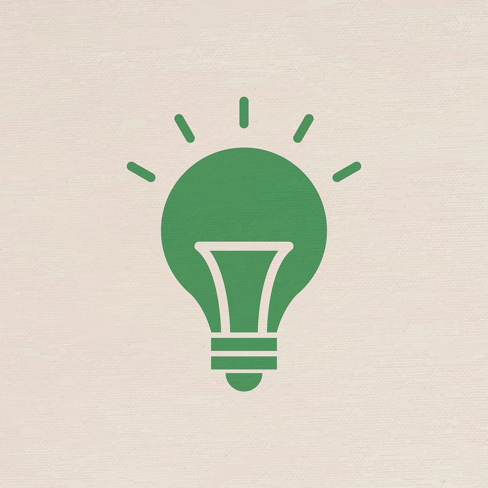 Light bulb icon vector for business in flat graphic